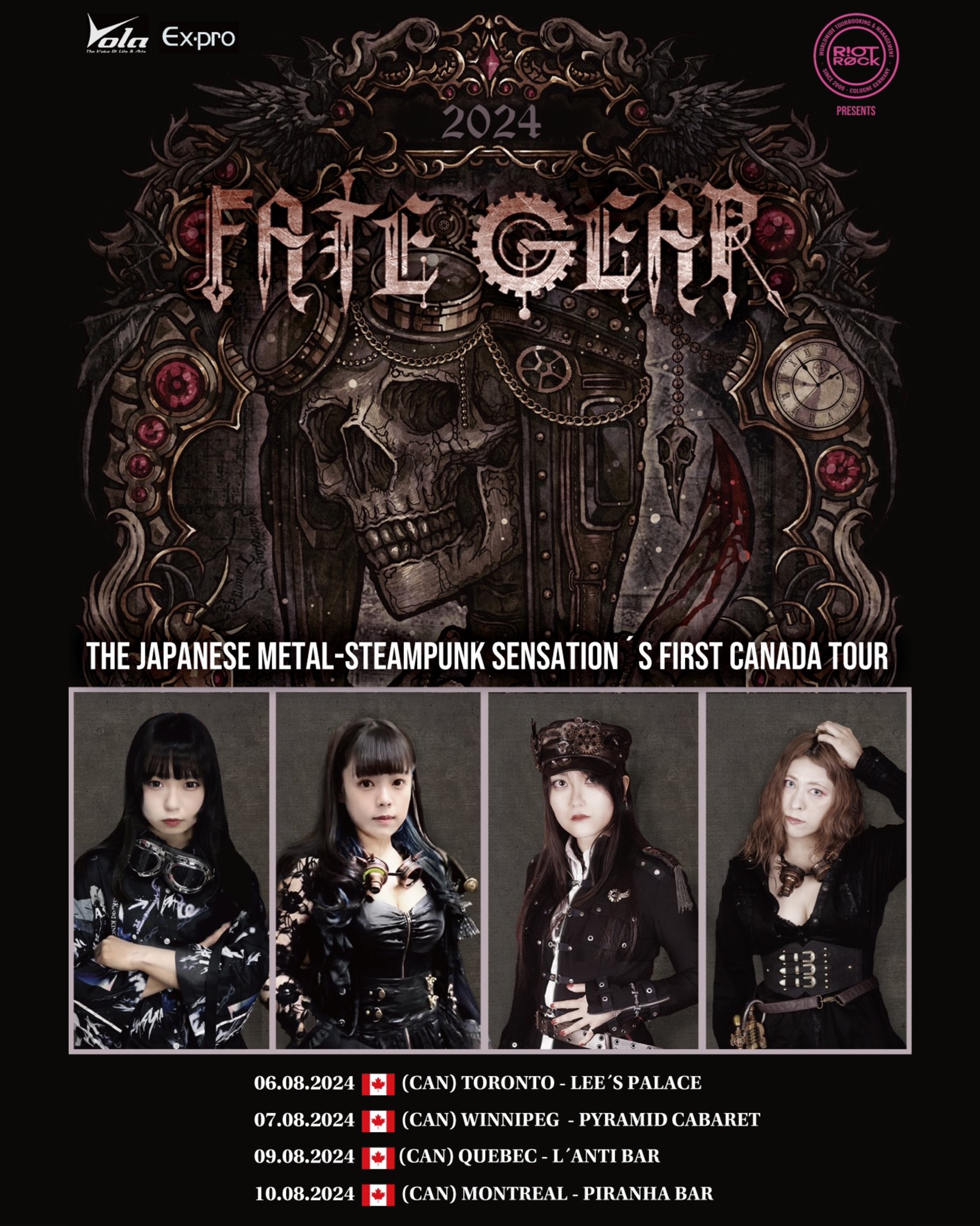 Fate Gear Announces First Canada Tour: A Steampunk Metal Sensation